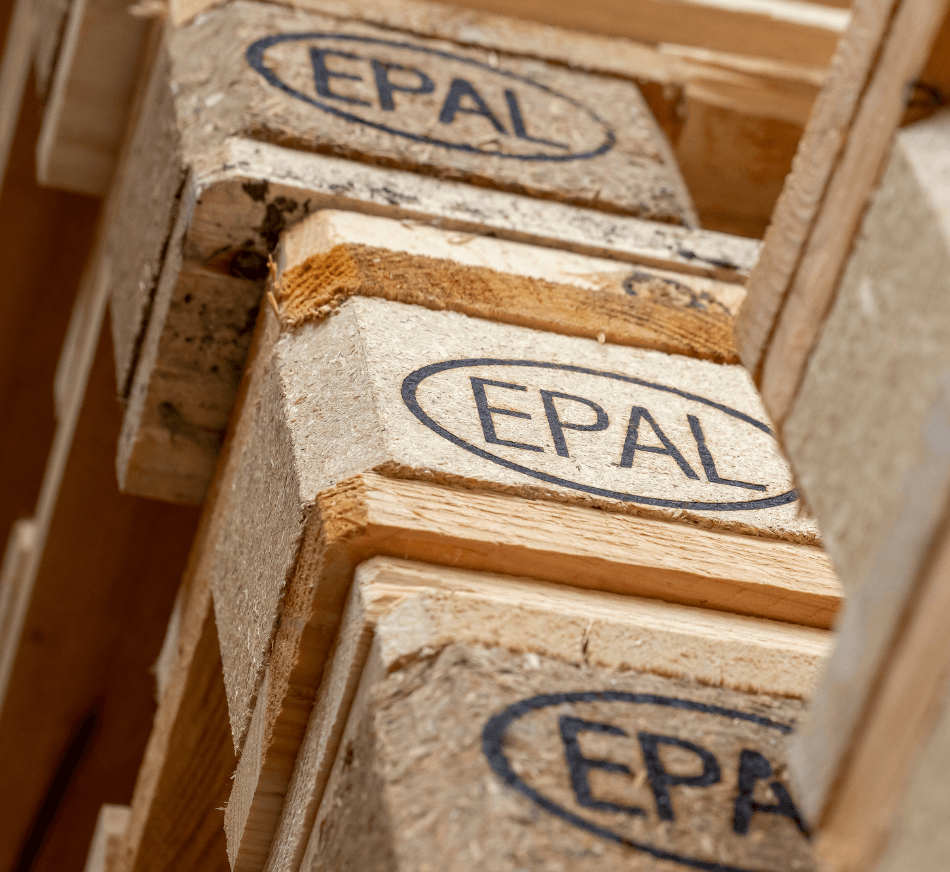 Stack of wooden EPAL pallets