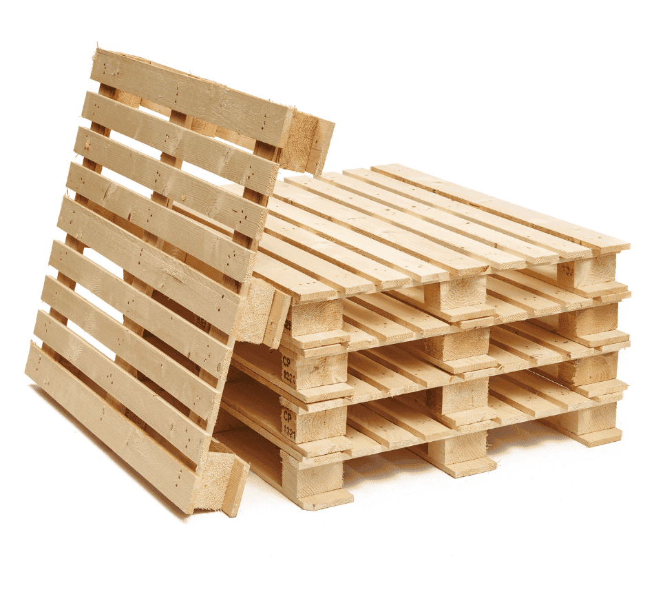 CP pallets stacked on white background
