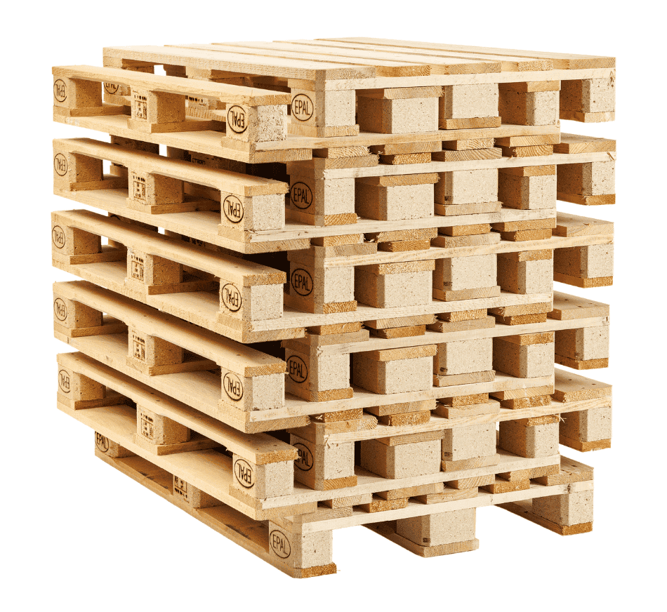 epal pallets on white background