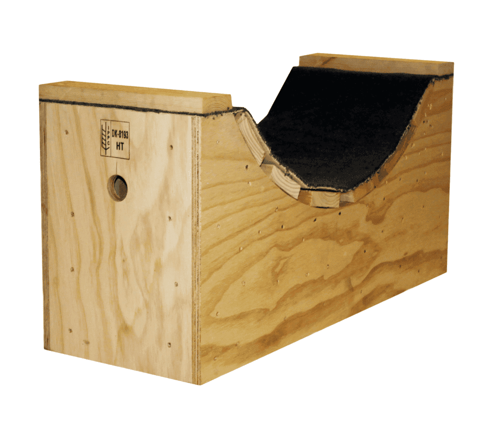 Durable plywood cradle for pipe transportation