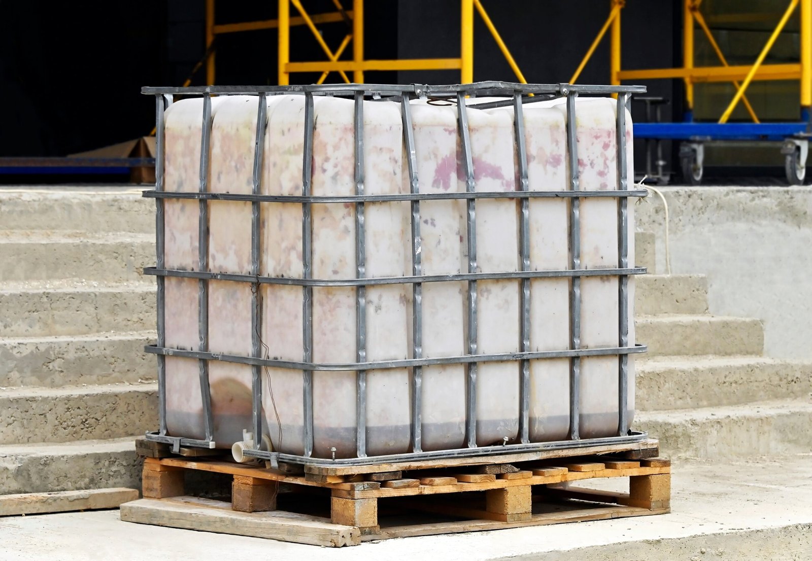 Ibc,Container,For,Water,And,Other,Liquid,On,Construction